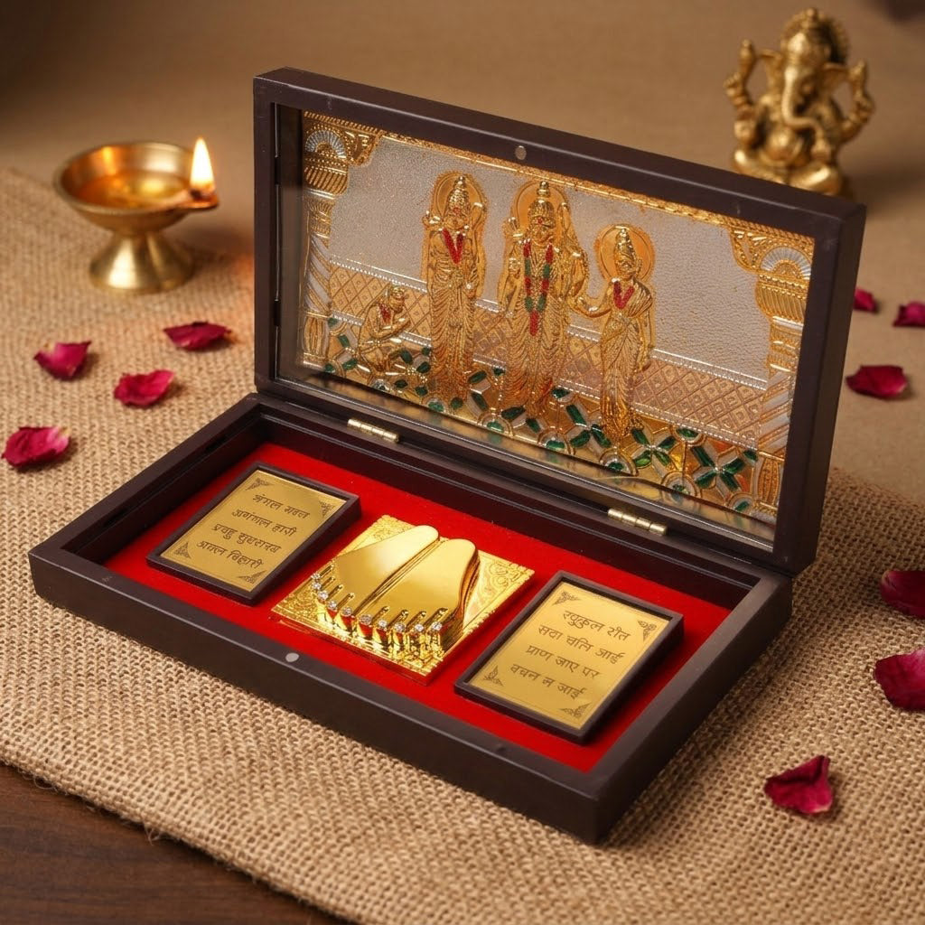 Shree Ram Darbar Charan Paduka Box - Big