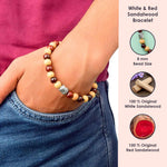 Buddha Red and White Sandalwood Bracelet