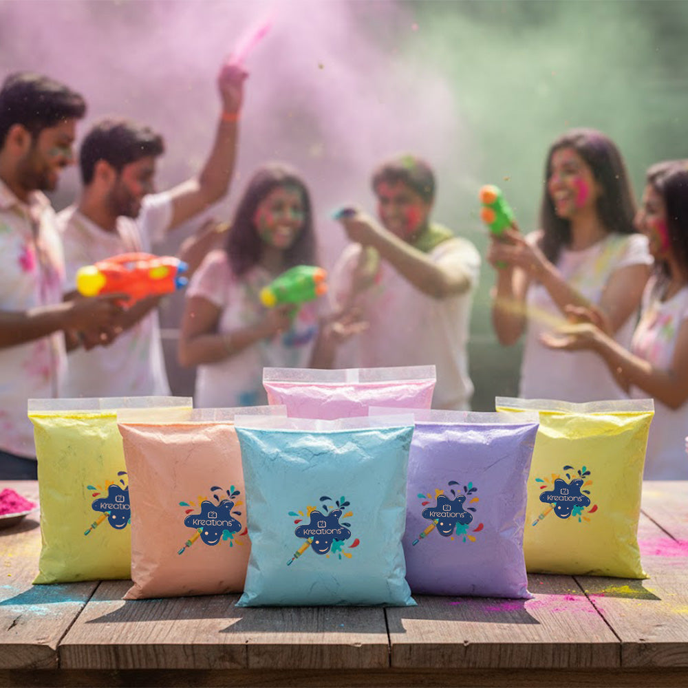 6 Pc Set of Skin Friendly Holi Colors