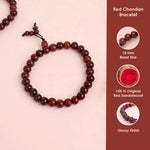 Original 10mm Red Chandan Bracelet for Strength