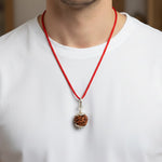 5 Mukhi Rudraksha Pendant with Silver Cap (with Hook)