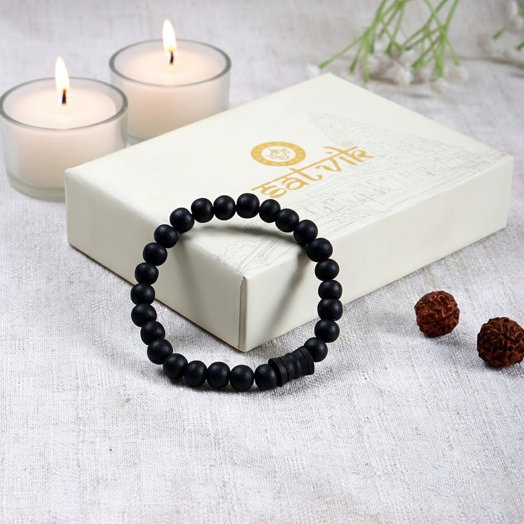 Govt. Certified 8mm Karungali Damru Bracelet Spiritual Healing Wear