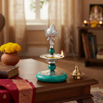 Ganesh Long Hand Deepam Brass Oil Lamp for Pooja