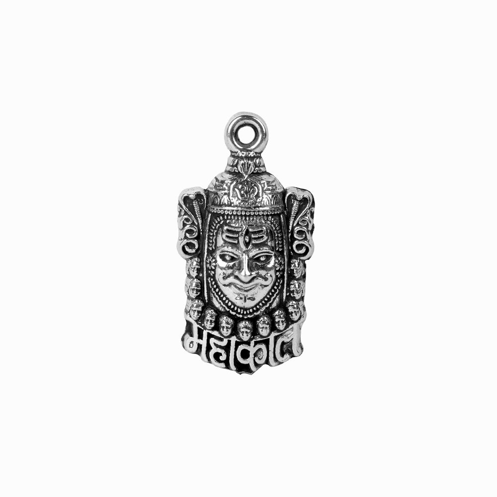 Silver Plated Mahakal Pendant for Spiritual Protection & Strength