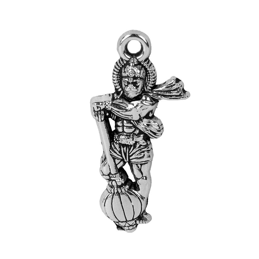 Silver Plated Hanuman Ji Pendant with Gadha – Strength & Protection