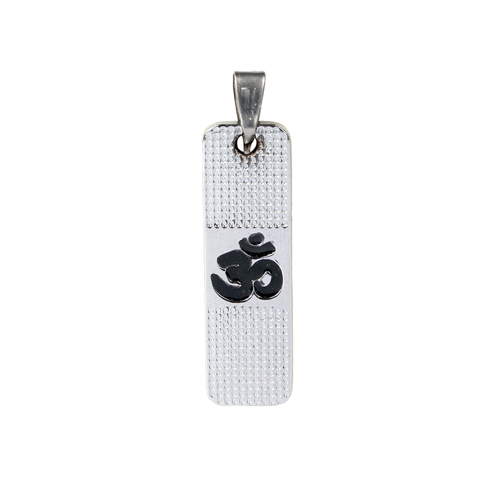 Om Symbol Pendant in Silver Plated Finish