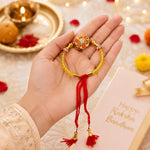 Elegant Meenakari Flower Centerpiece Lumba Rakhi