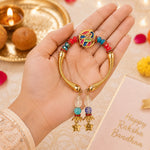Designer Peacock Motif Lumba Bhabhi Rakhi