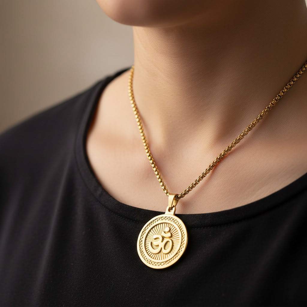Om Pendant Gold Plated Premium IGP Coating