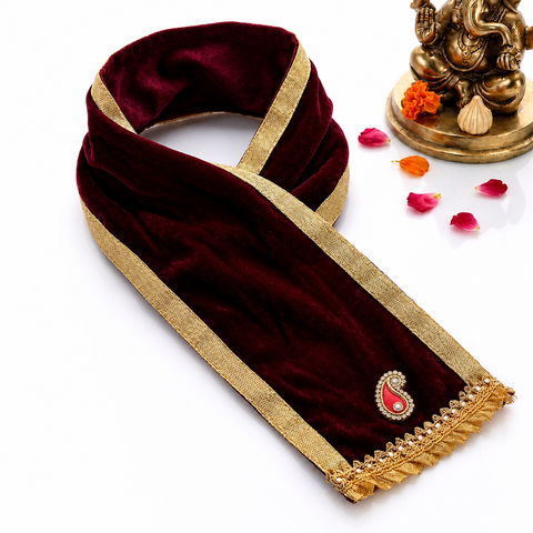Stunning Maroon Angvastra/Patka/Duppata 32 Inch