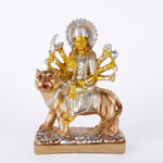 Premium Silver & Gold Maa Durga Resin Statue