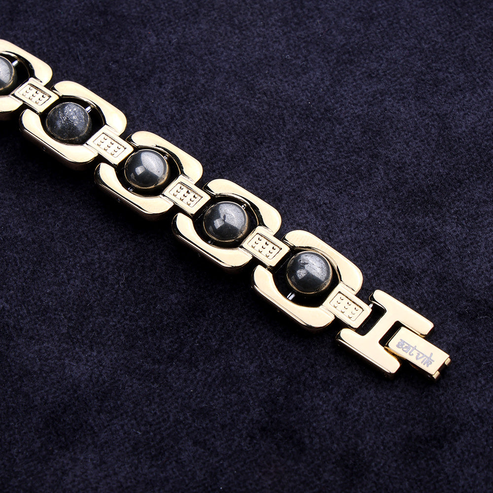 Gold Plated Pyrite Bracelet Adjustable Unisex Spiritual Wear