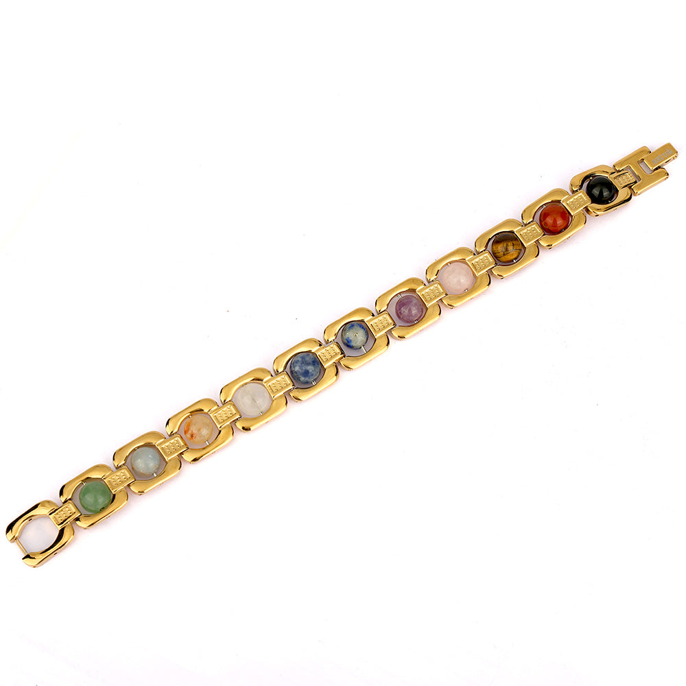 11 Chakra Gold Plated Bracelet – Unisex Spiritual Wear