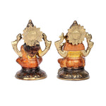 5 Inch Brass Laxmi Ganesha Pair Idol