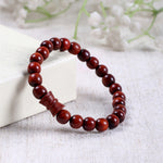 Original 8mm Red Sandalwood Damru Bracelet Spiritual Healing Wear