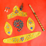 Kids Krishna Jewellery & Shringar Yellow Accessories Set