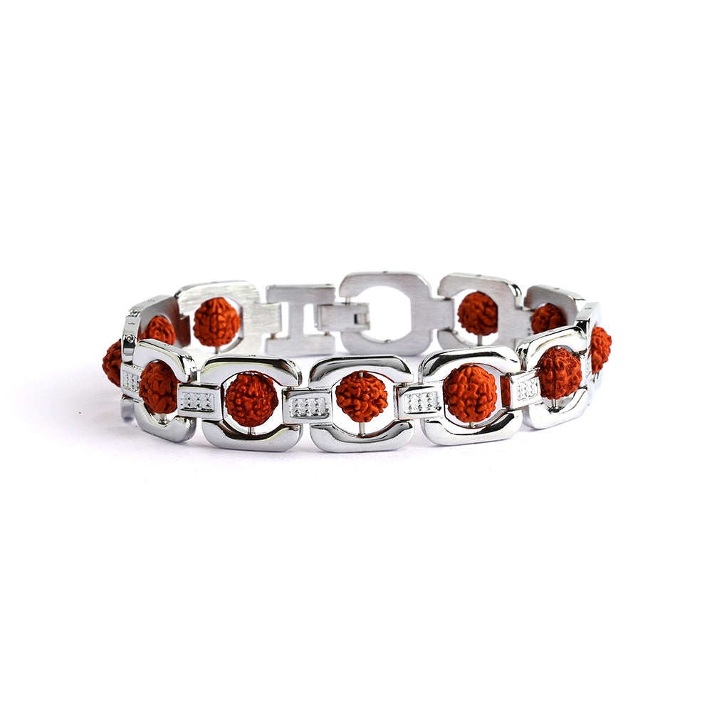 Silver Plated Rudraksha Bracelet Premium IGP Spiritual Wear