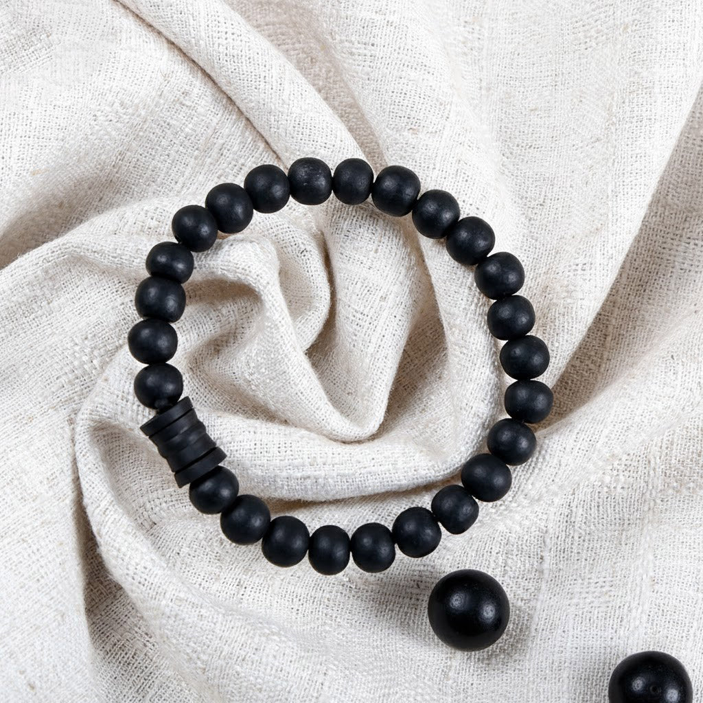 Govt. Certified 8mm Karungali Damru Bracelet Spiritual Healing Wear