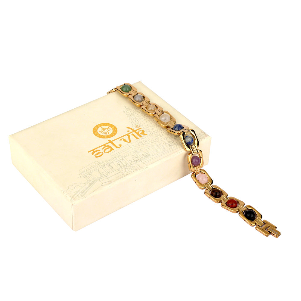 11 Chakra Gold Plated Bracelet – Unisex Spiritual Wear