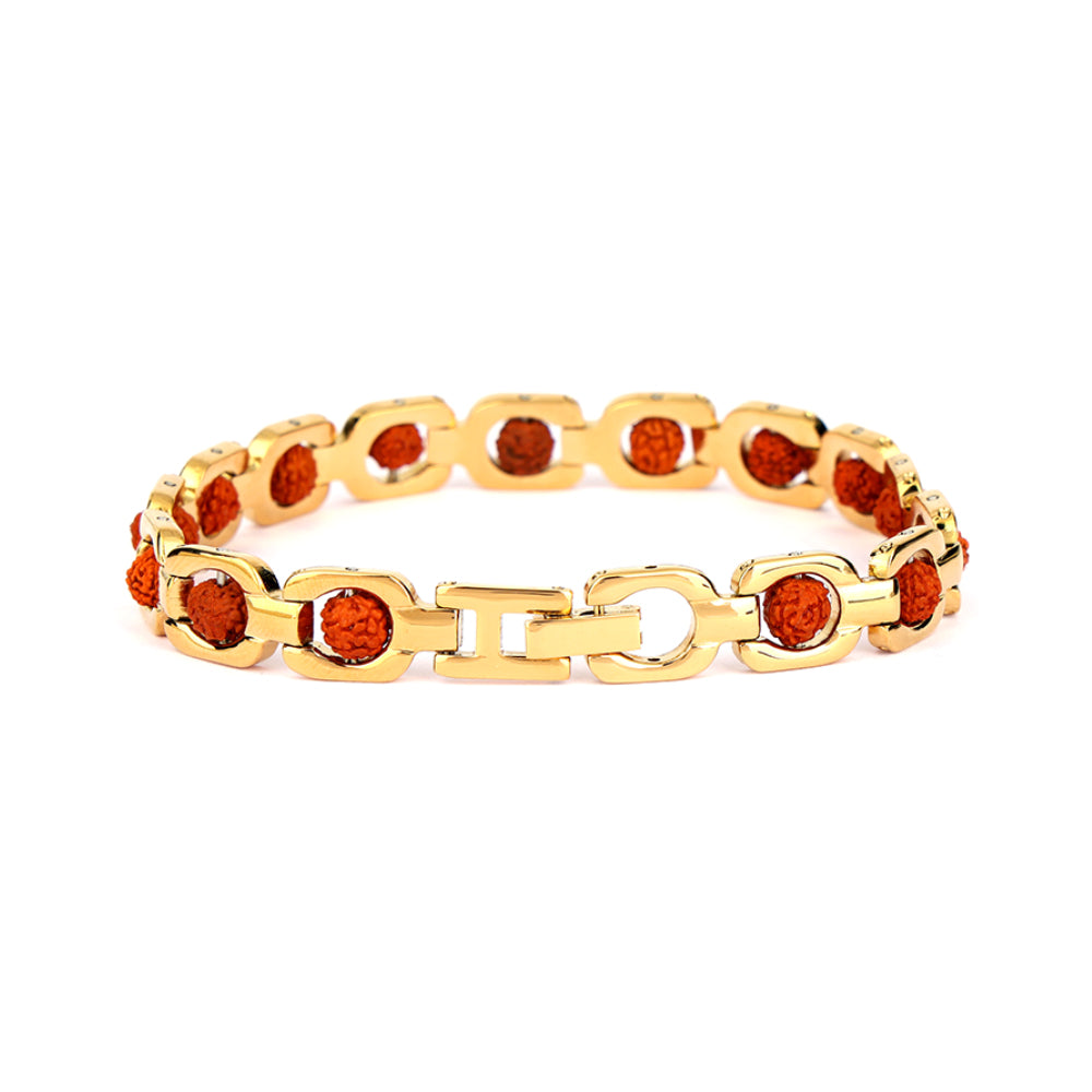 Rudraksha Gold Plated SQ IGP Bracelet – Unisex Spiritual Wear