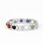 11 Chakra Silver Plated Bracelet – Unisex Spiritual Wear