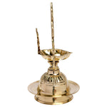 Brass Mor Kiran Chakra & Shankh Diya Pair 6.2 Inch