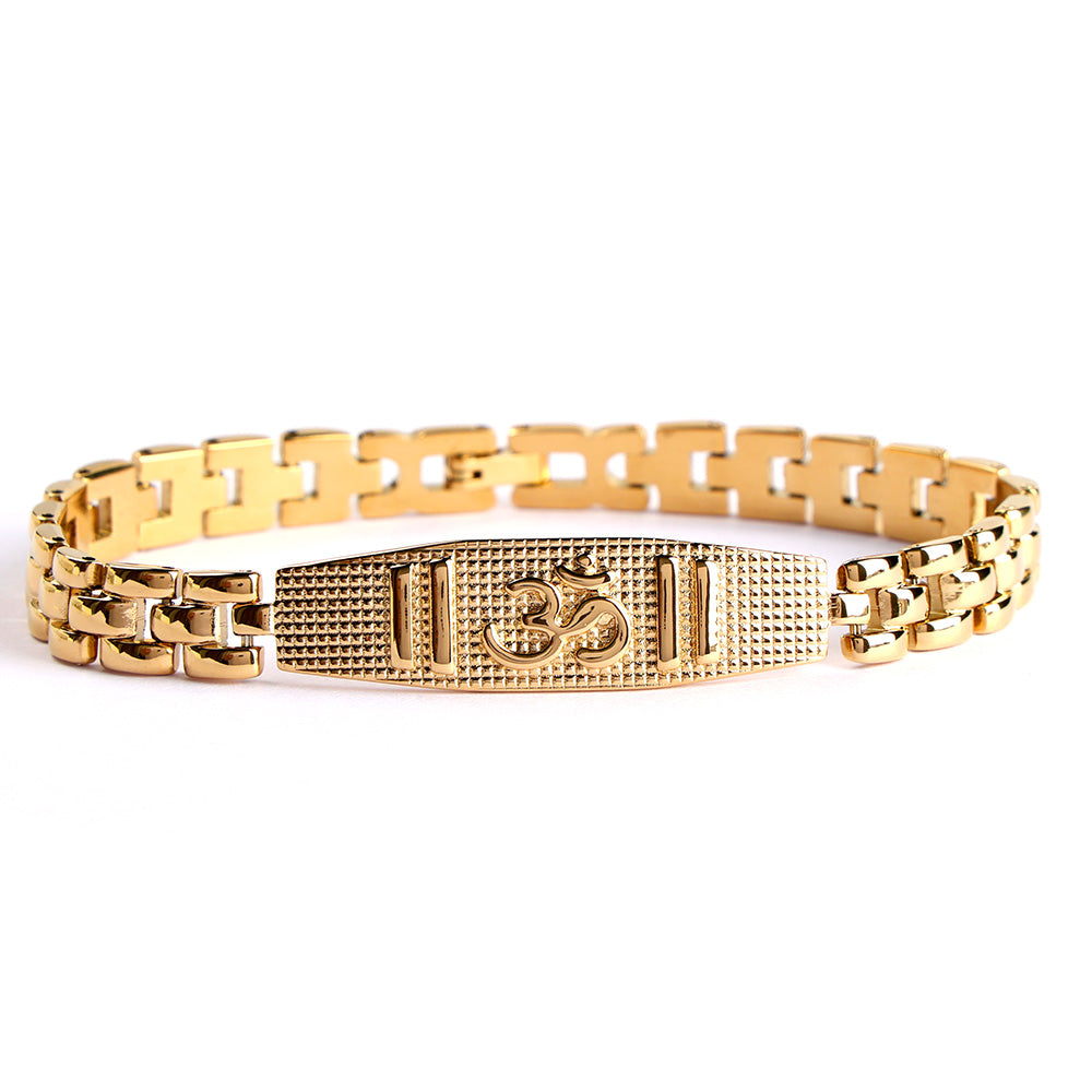 Gold Plated Om Symbol Bracelet Premium IGP Coating
