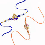 Handcrafted Pastel Floral Divine Peacock Rakhi (Set of 2)