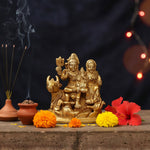 4.3 Inch Divine Shiva Family Brass Idol