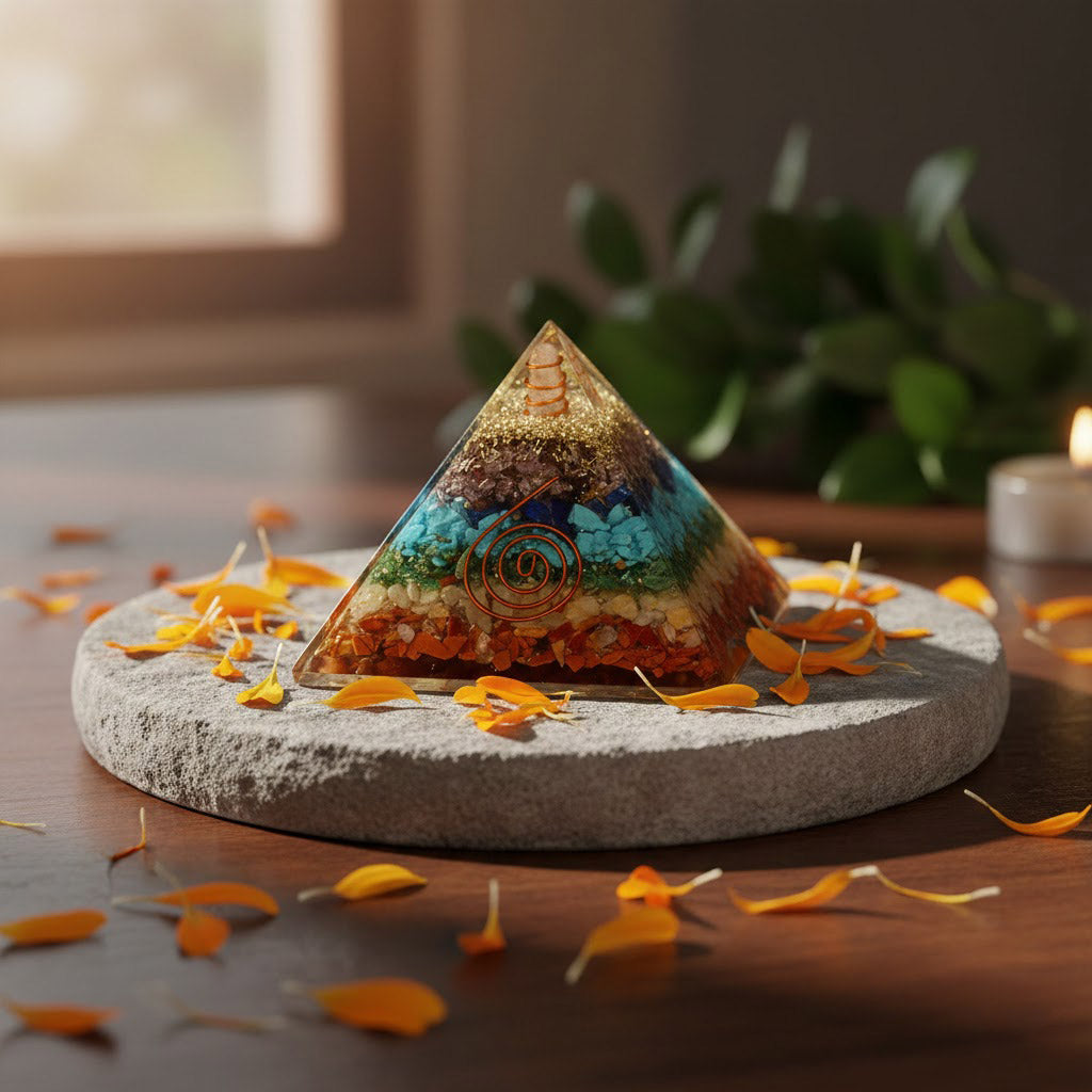 Seven Chakra Crystal Pyramid Spiritual Healing Tool