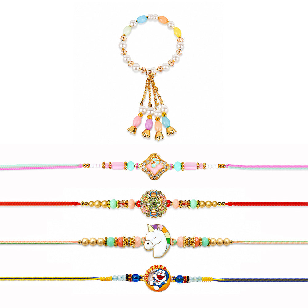 Handcrafted Family Rakhi Combo (Set of 5)
