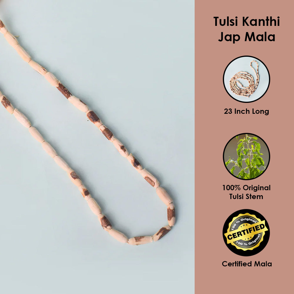 100% Pure Tulsi Kanthi Bead Mala 23 inch Long