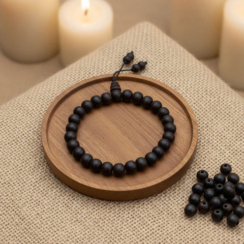 8mm Govt. Certified Karungali Bracelet with Matt Finish made from Original Ebony Wood for Strength, Protection, and Spiritual Energy.India’s Largest Pooja Accessories Brand – www.satvikstore.in