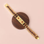 PVD Gold Platted Rudraksha Bracelet with Om