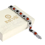 Silver Plated Rudraksha & Karungali Bracelet Unisex Spiritual Wear