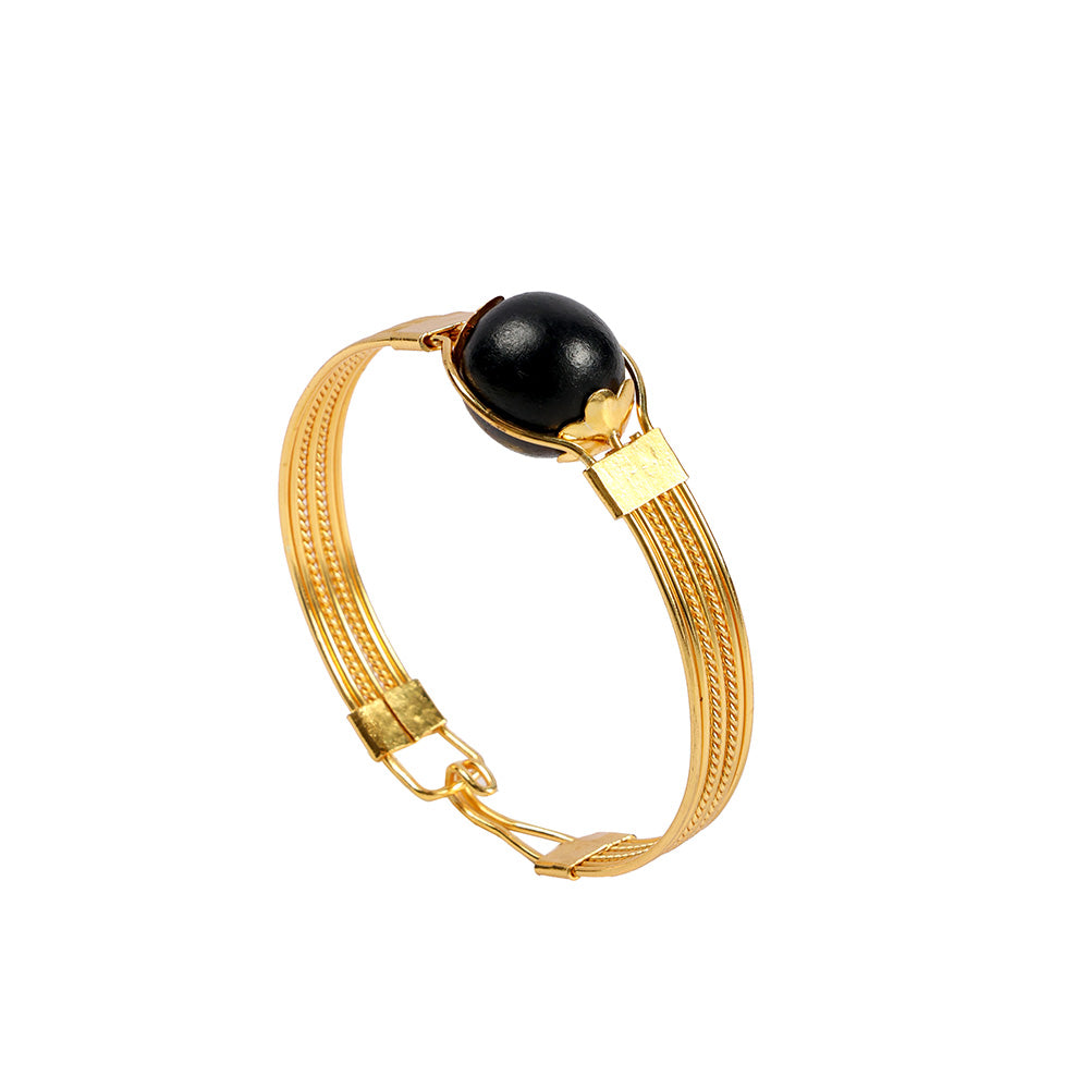 Ebony Wood Karungali Gold Plated Kada Authentic Spiritual Wear