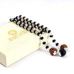Silver Plated Karungali Mala 8mm with Rudraksha Govt Certified