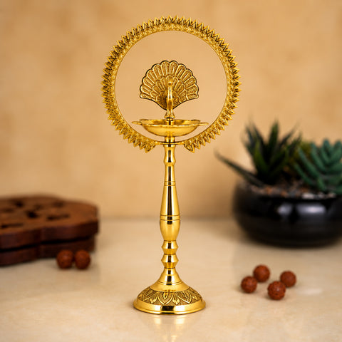 20 Inch Mor Kiran Style Brass Kerala Diya