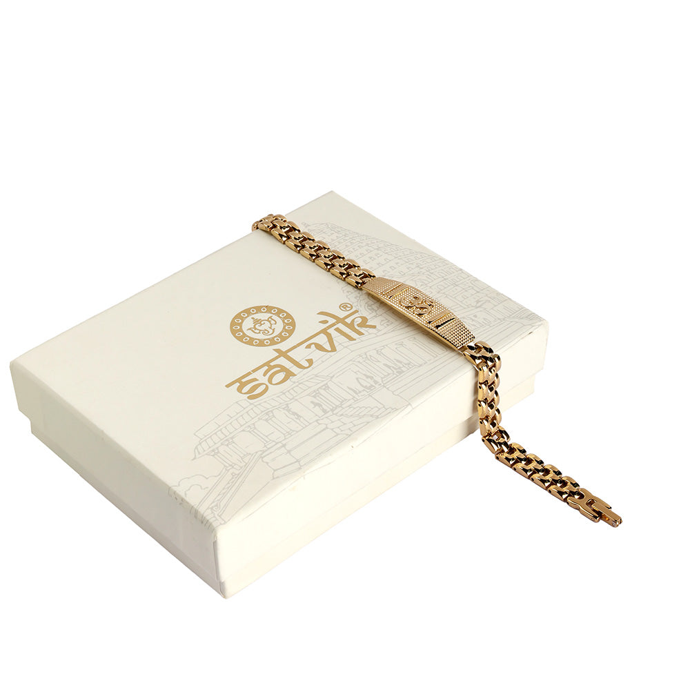Gold Plated Om Symbol Bracelet Premium IGP Coating