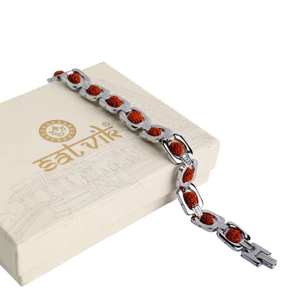 Silver Plated Rudraksha Bracelet Premium IGP Spiritual Wear