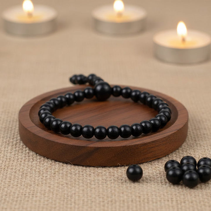 8mm government certified Karungali bracelet with gloss finish, suitable for daily wear, spiritual protection, and positive energy. India’s Premium Jap Mala Store - www.satvikstore.in