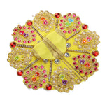 Size 2 3D Floral Accents & Pearl Work Laddu Gopal Dress