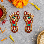 Ethnic Kundan Work Laxmi Charan Paduka Stickers
