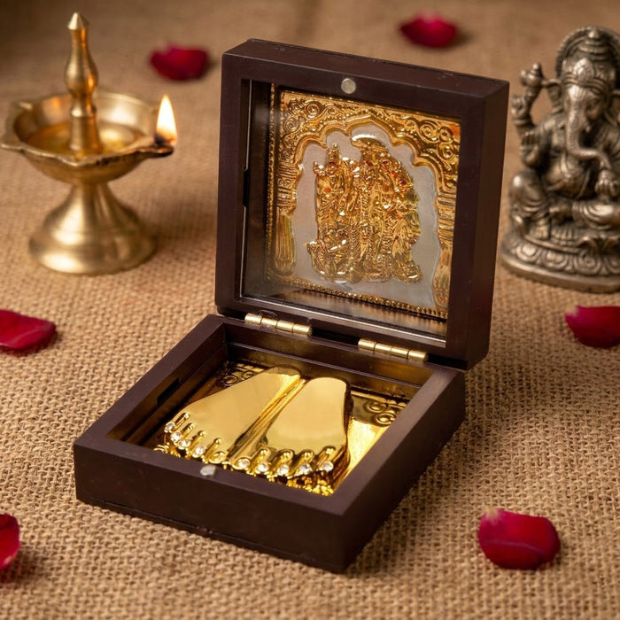 Jai Shree Ram Charan Paduka Box - Small