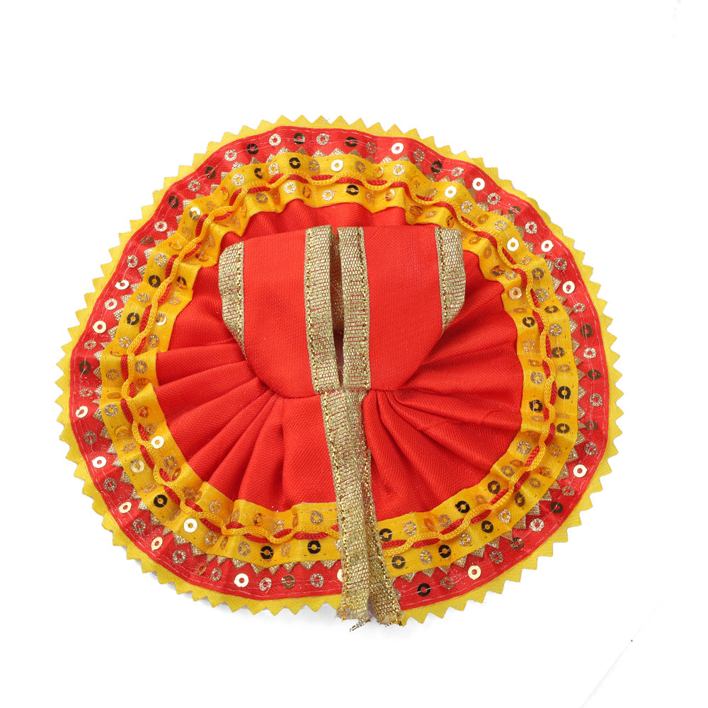 Size 1 & 2 Designer Red & Yellow Laddu Gopal Dress