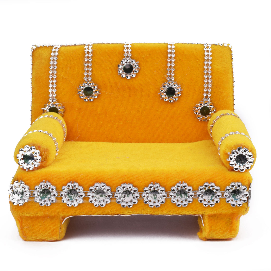 Pretty Yellow Laddu Gopal's Divine Velvet Singhasan