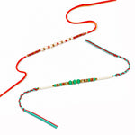 Traditional Pearl and Crystal Beaded Rakhi (Set of 2)