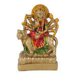Premium Gold Crimson & Green Maa Durga Resin Statue