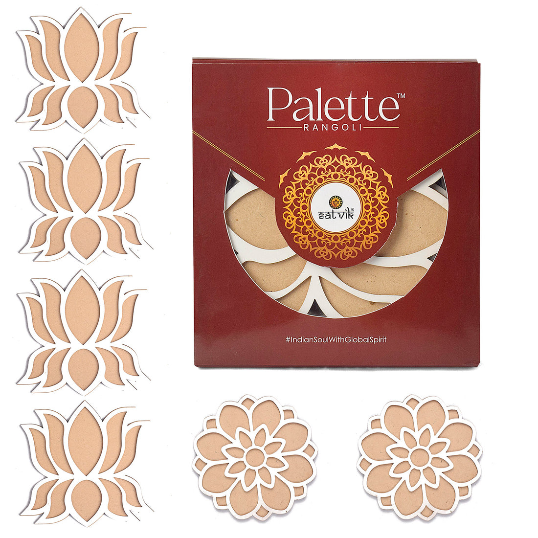 DIY Decor Stencils: Set of 6 Rangoli (6 inches)