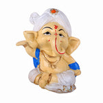 Premium Hand-Painted Bal Ganpati Turban Resin Statue